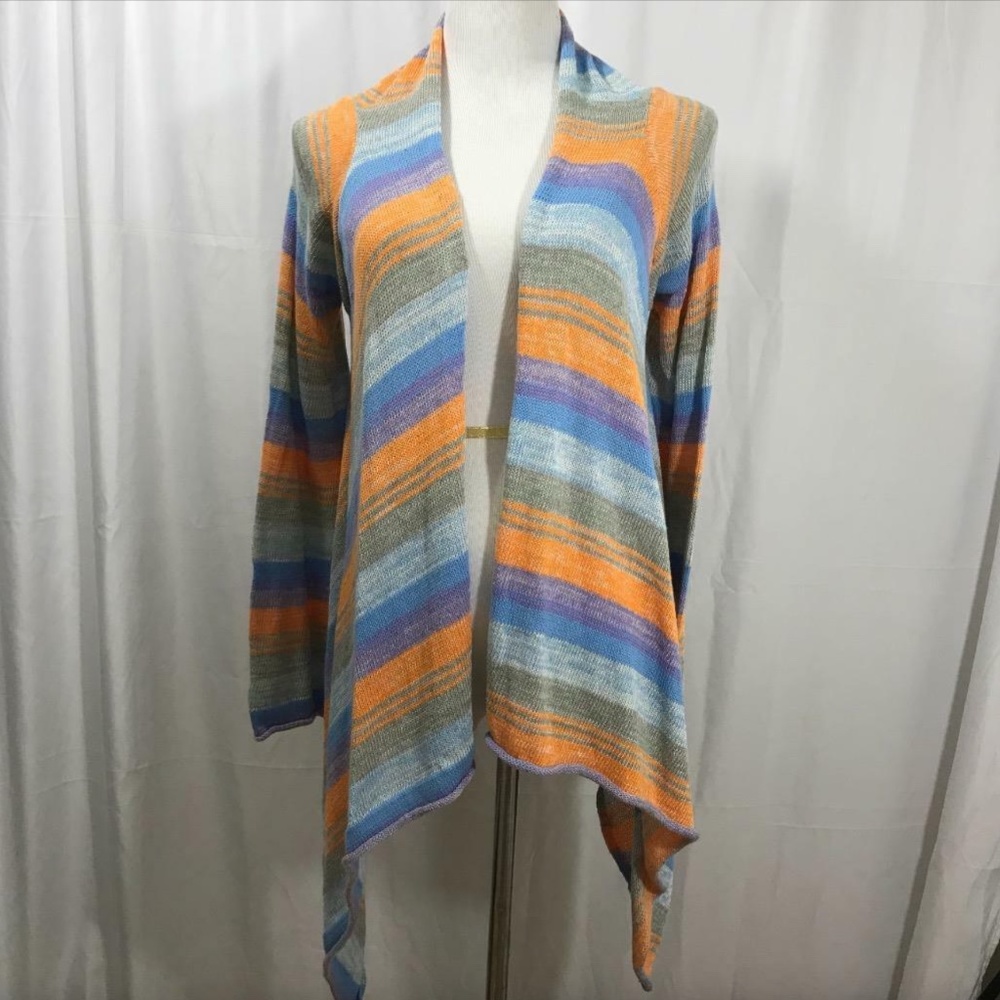 VINTAGE HAVANA Orange Drape Front Cardigan M